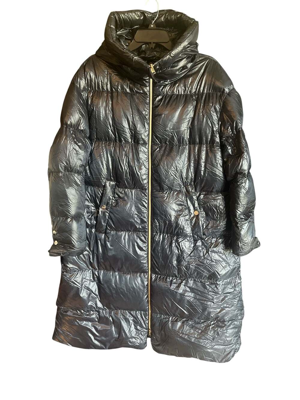 Herno Women's Black Glossy Ultralight Hooded Down Puffer Coat